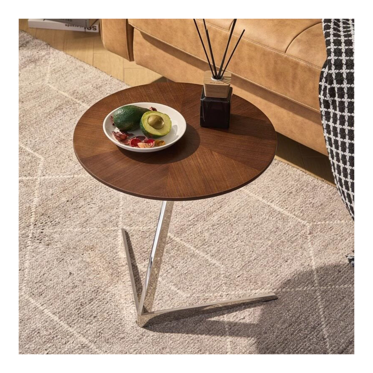 Angular Chrome Perch Nightstand